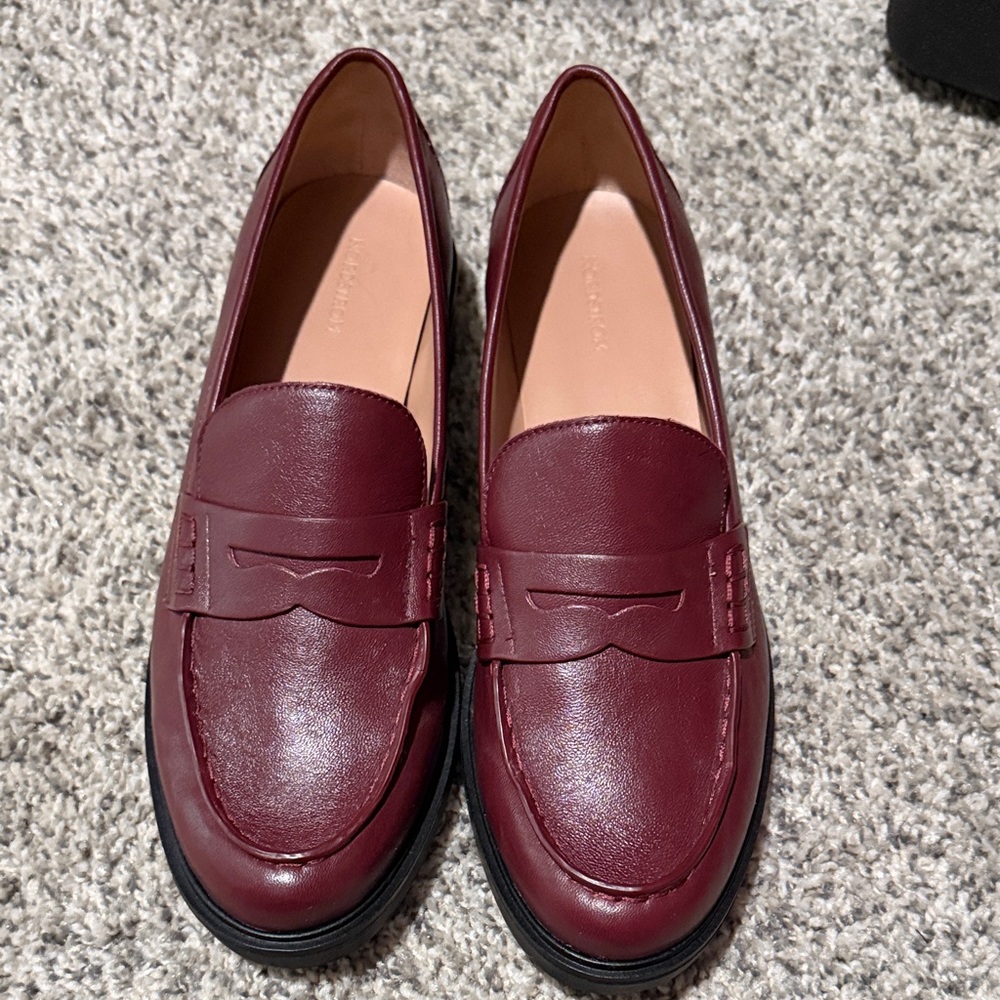 Nordstrom Deep Red Leather Loafers